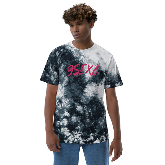 Oversized tie-dye t-shirt with 9Six6 Logo