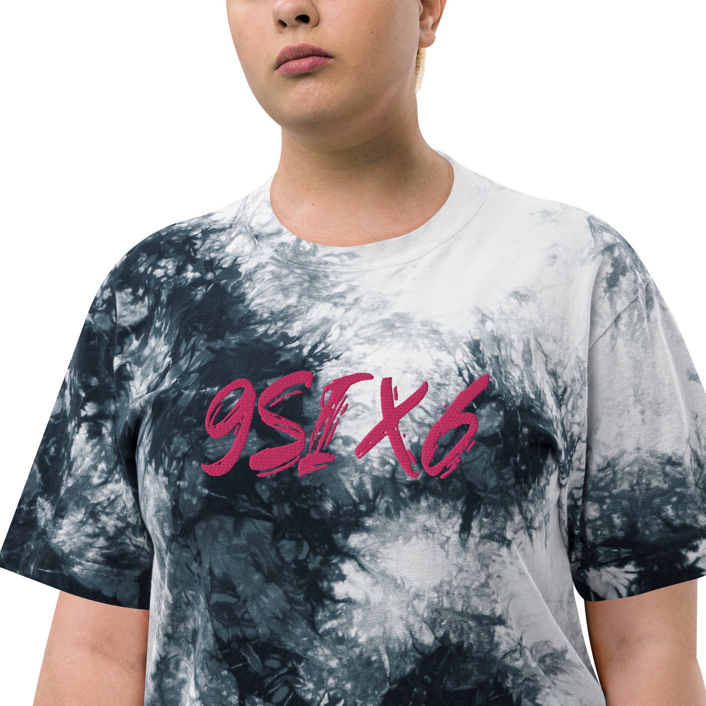 Oversized tie-dye t-shirt with 9Six6 Logo