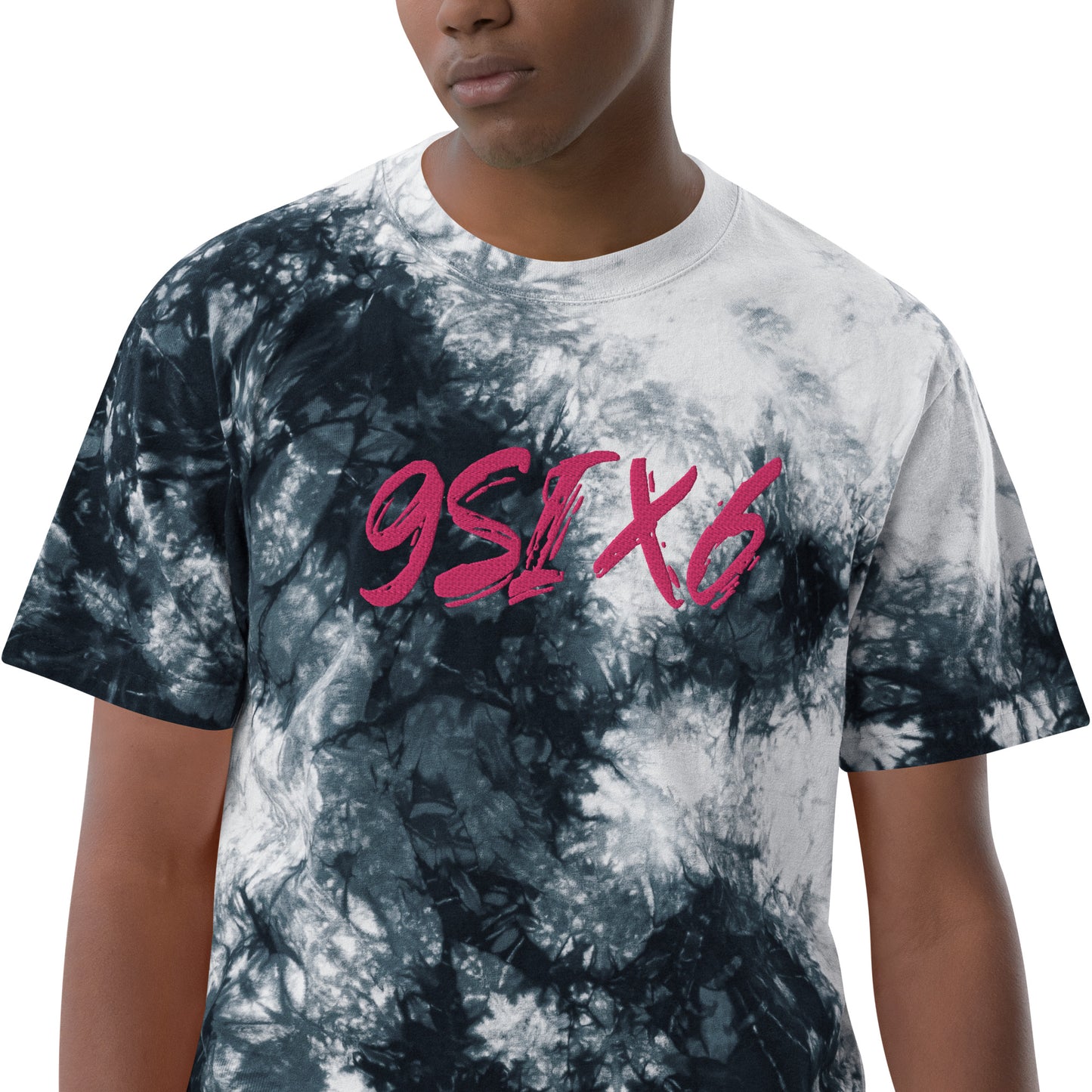 Oversized tie-dye t-shirt with 9Six6 Logo